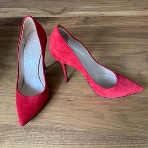 Casadei pellame classic red suede pumps